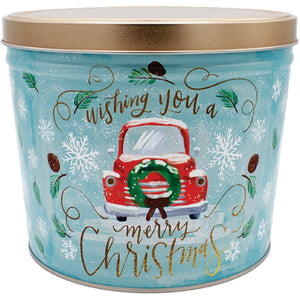 2 Gallon Wishing You A Merry Christmas Truck Tin