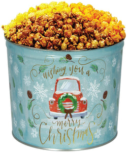 2 Gallon Wishing You A Merry Christmas Truck Tin