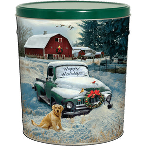 3.5 Gallon Countryside Christmas Tin